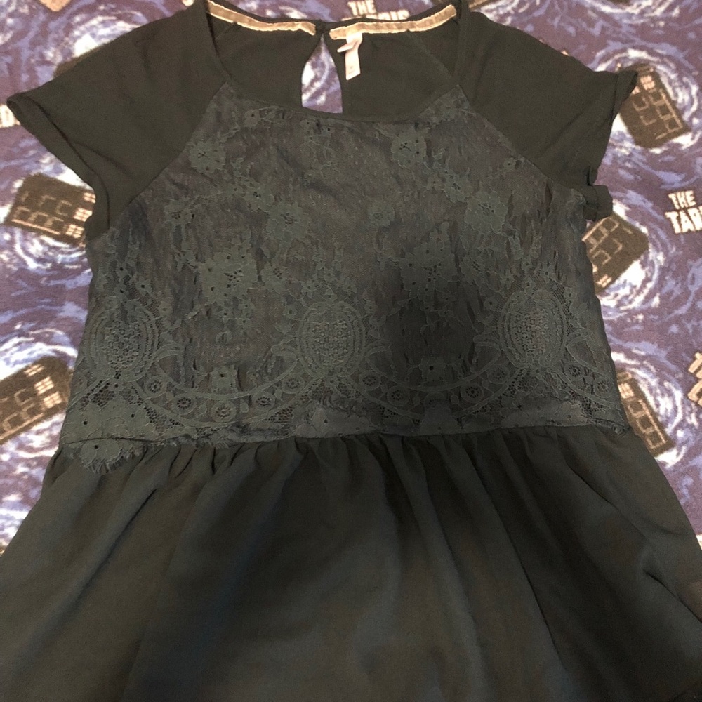 Hunter green peplum top